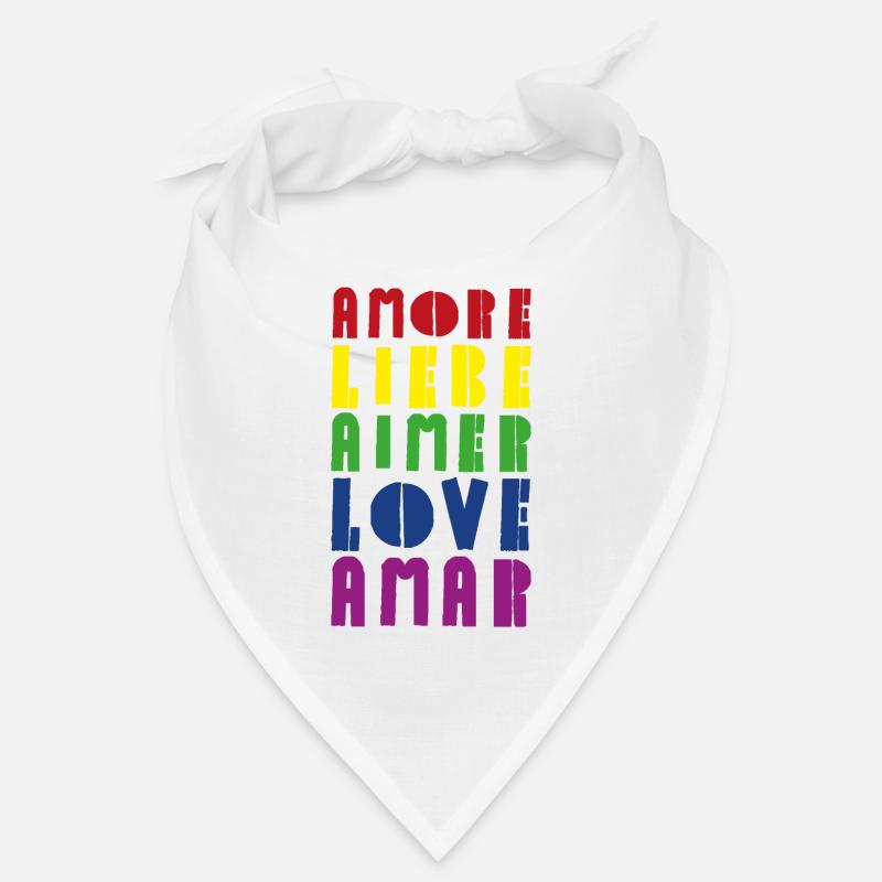 Love Rainbow Diverse Languages - Bandana - white