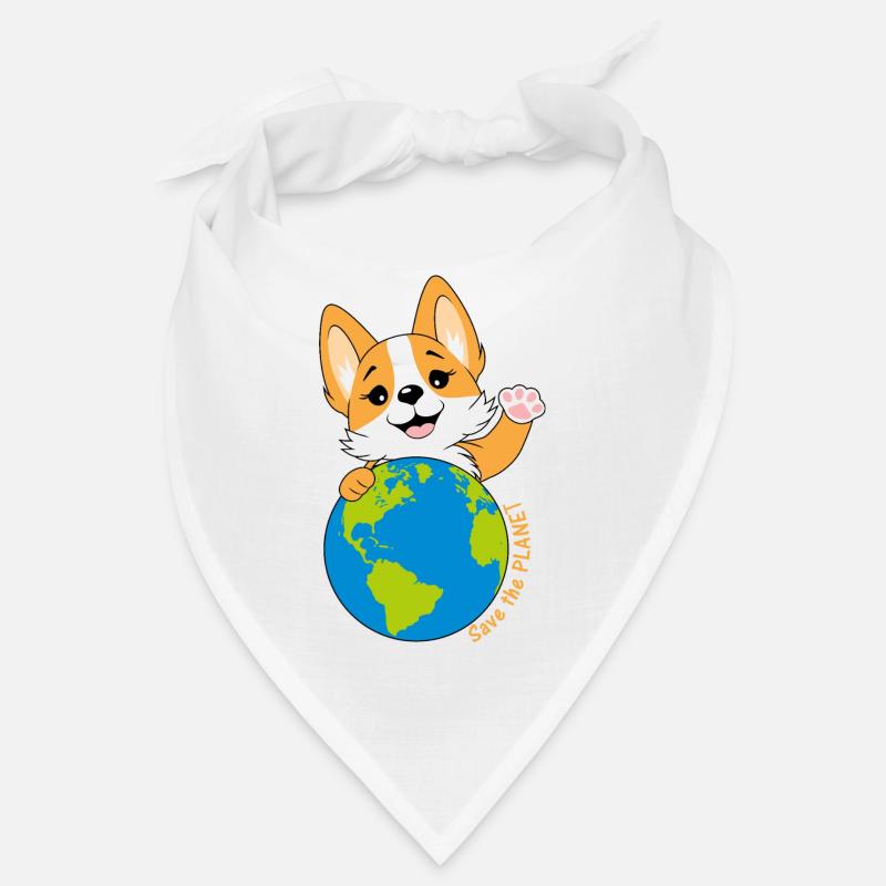 Corgi avec un globe terrestre Bandana