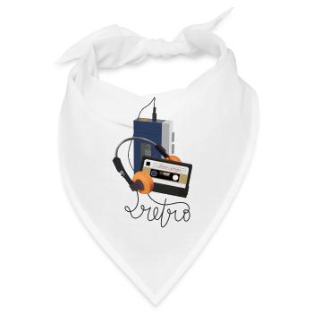 Retro Walkman - Bandana - Weiß - Vorne