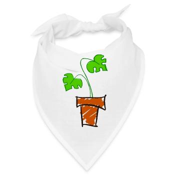 Monstera-Pflanze - Bandana - Weiß - Vorne