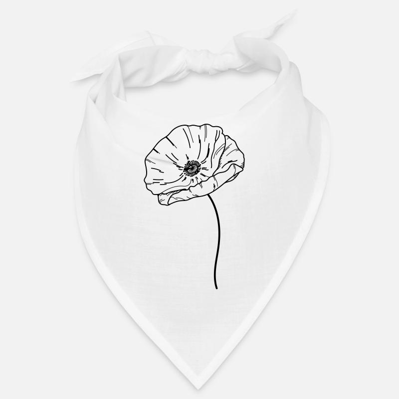 Mohn Blume 21 Zeichenfläche 13 - Bandana - Weiß