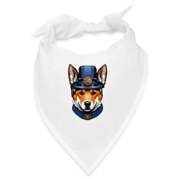 Uhrwerk Corgi Hund - Bandana - Weiß - Vorne