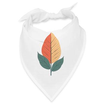Minimalistisches Blatt - Bandana - Weiß - Vorne