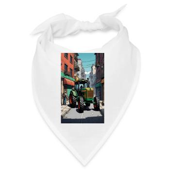 Traktor auf Bauernprotest - Bandana - Weiß - Vorne