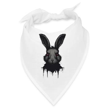 Dunkler Hase - Bandana - Weiß - Vorne