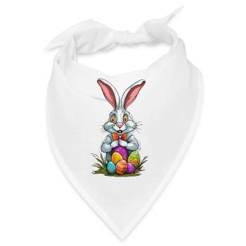 Osterhase / Ostern / Eier / Feiertage / Osterfest - Bandana - Weiß - Vorne