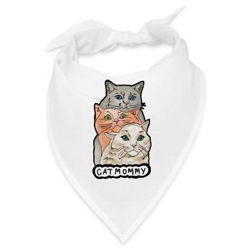 Katzenmama Cat mommy - Bandana - Weiß - Vorne