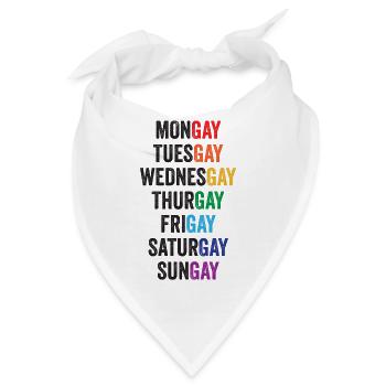 LGBT Pride Month - Mongay, Dienstag... - Bandana - Weiß - Vorne