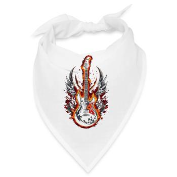 Fire Winged Gitarre - Bandana - Weiß - Vorne