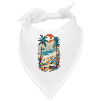 Retro-Strand-Vibes - Bandana - Weiß - Vorne