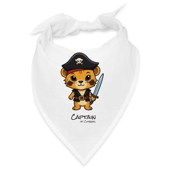 Piratenkätzchen mit Säbel - Bandana - Weiß - Vorne