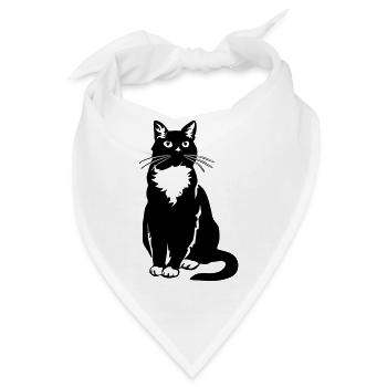 Tuxedo Katze - Bandana - Weiß - Vorne