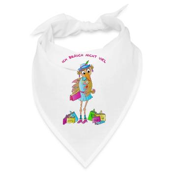 Schräger Vogel Shopping Girl Humor Comicstyle - Bandana - Weiß - Vorne