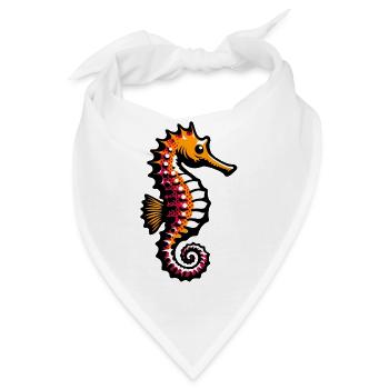 Seepferdchen - Bandana - Weiß - Vorne