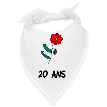 20. 20. JAHRESTAG. 20-JÄHRIGES JUBILÄUM. 20 JAHRE. - Bandana - Weiß - Vorne