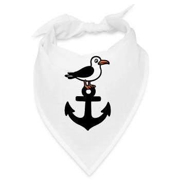 Anker Möwe Hafen - Bandana - Weiß - Vorne