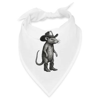 Witzige Maus Cowboy Western Leben Rodeo Kult  - Bandana - Weiß - Vorne