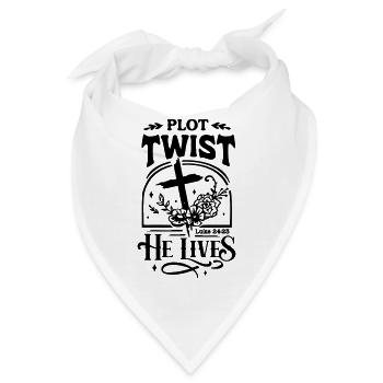 Plot Twist: Er lebt Ostern Christ - Bandana - Weiß - Vorne