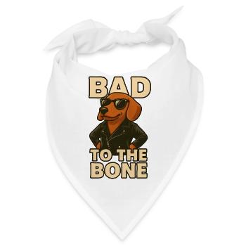 Dackel in Lederjacke - Bandana - Weiß - Vorne