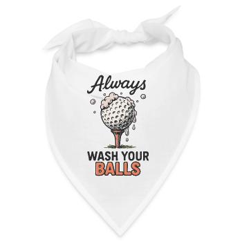 Always Wash Your Balls – Lustiges Golf T-Shirt - Bandana - Weiß - Vorne