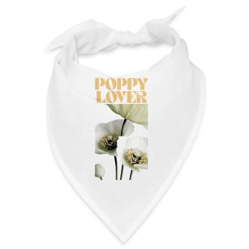 Mohnliebhaber Botanisches Blumendesign - Bandana - Weiß - Vorne