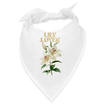 Lilienliebhaber Blumendesign - Bandana - Weiß - Vorne