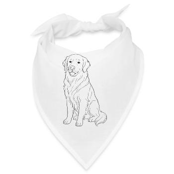 Golden Retriever Hund - Bandana - Weiß - Vorne