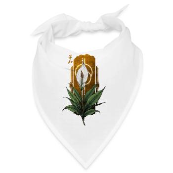Goldene Friedenslilie mit Heiligenschein - Bandana - Weiß - Vorne