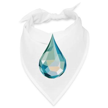 Wassertropfen - Cooles Low Poly Logo - Bandana - Weiß - Vorne