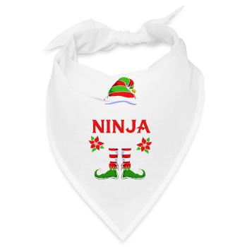 Elfe Elf Weihnachtsgeschenk Ninja - Bandana - Weiß - Vorne
