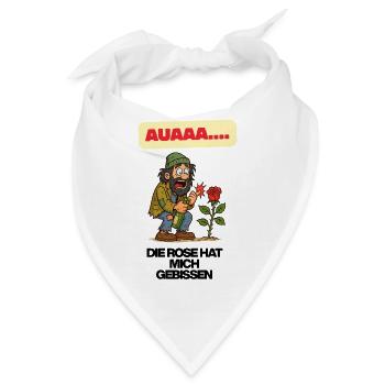 Aua die Rose hat mich gebissen - Bandana - Weiß - Vorne