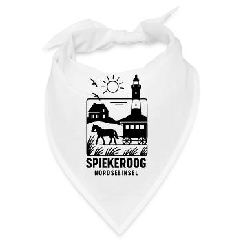Spiekeroog Insel Erholung Urlaub Silhouette - Bandana - Weiß - Vorne