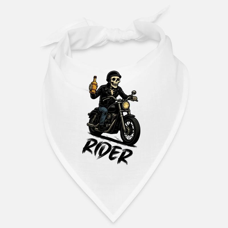 Skelettbiker mit Flasche Bandana