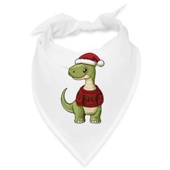 Dinosaurier brontosaurus Weihnachten - Bandana - Weiß - Vorne