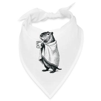 Don't Worry Be Cappy - Herbst Winter Capybara - Bandana - Weiß - Vorne