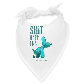 Shit happens, Ballondog  - Bandana - Weiß - Vorne