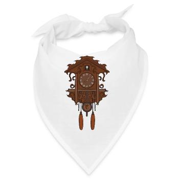 Vintage-rustikale Kuckucksuhr-Anhänger - Bandana - Weiß - Vorne