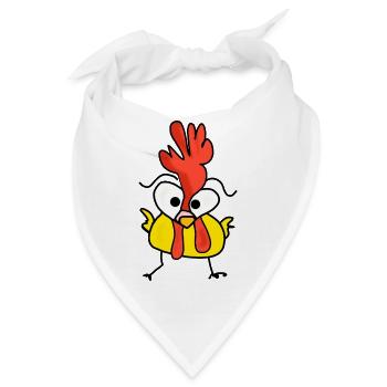 glücklicher männlicher Hahn  - Bandana - Weiß - Vorne