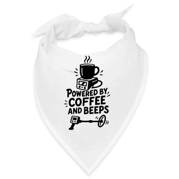 Angetrieben von Kaffee und Piepen, lustige Metallerkennung - Bandana - Weiß - Vorne