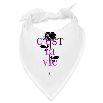 C'est La Vie mood vibe - Bandana - Weiß - Vorne