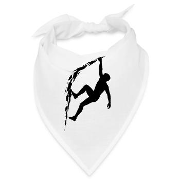 Klettern Silhouette Freiklettern Extrem Sport Berg - Bandana - Weiß - Vorne