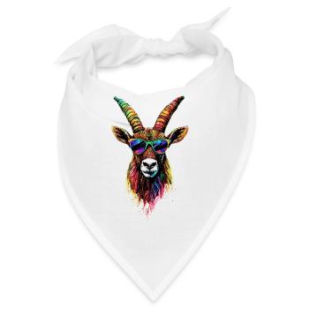 Steinbock Ziege Alpensteinbock Capricorn Ziegen - Bandana - Weiß - Vorne