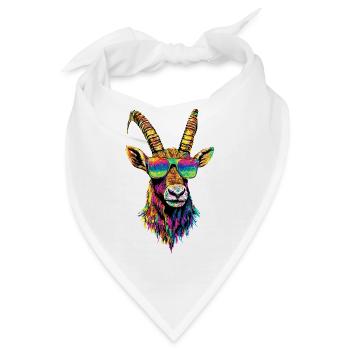 Steinbock Ziege Alpensteinbock Capricorn Ziegen - Bandana - Weiß - Vorne