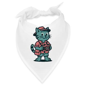 Touristenkatze mit Kamerafahrt - Bandana - Weiß - Vorne
