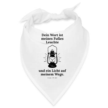 Psalm 119;105 Fußes Leuchte - Bandana - Weiß - Vorne