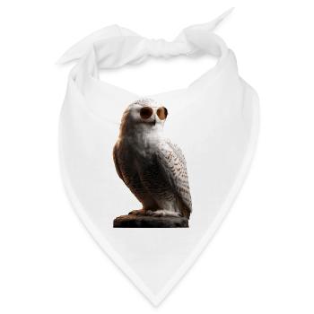 Schneeeule Weiße Eule Kauz Uhu Owl Schnee Eulen - Bandana - Weiß - Vorne