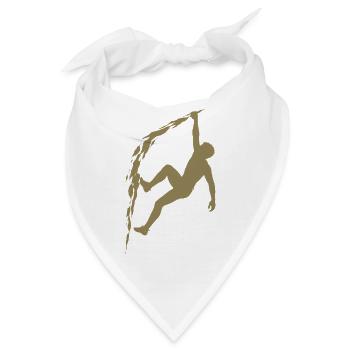 Klettern Silhouette Freiklettern Extrem Sport Berg - Bandana - Weiß - Vorne
