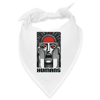 Sonnenmaske Menschengesicht - Bandana - Weiß - Vorne