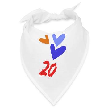 20. 20. JAHRESTAG. 20-JÄHRIGES JUBILÄUM. 20 JAHRE. - Bandana - Weiß - Vorne