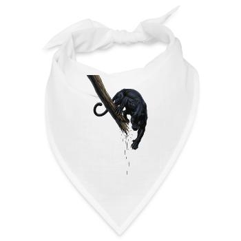 Nachtpanther am Ast - Bandana - Weiß - Vorne
